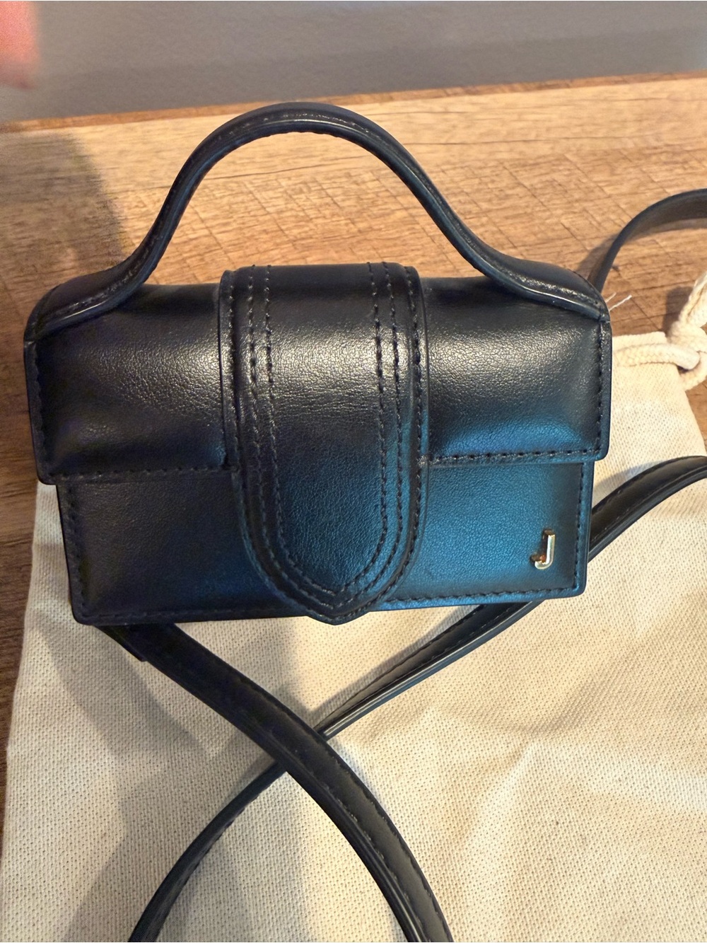 Jacquemus Le Petit Bambino Leather Bag in black